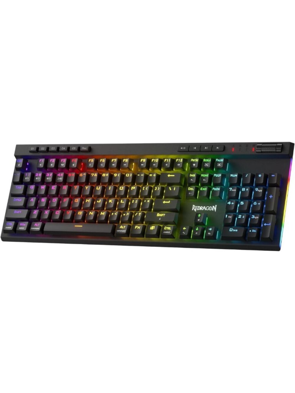Wireless RGB Gaming Keyboard with Macro Keys & Media Wheel - Perfect for Gamers